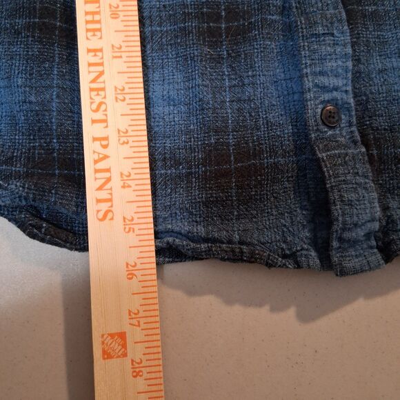 RVCA Vesuvio Men's Cotton Flannel Blue Black Plaid Size L - Picture 14 of 15